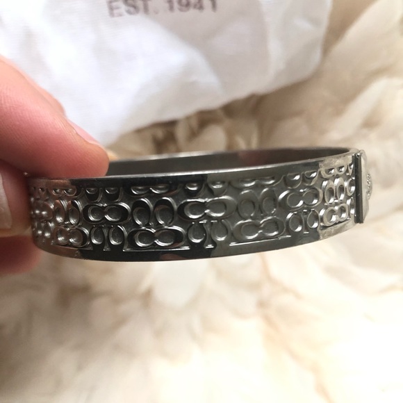 AUTHENTIC Coach Bangle Silver Bracelet - Picture 3 of 5